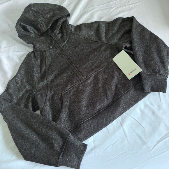 🆕 Lululemon Scuba Oversized Half Zip Hoodie Spark - Black Silver - Picture 1 of 11